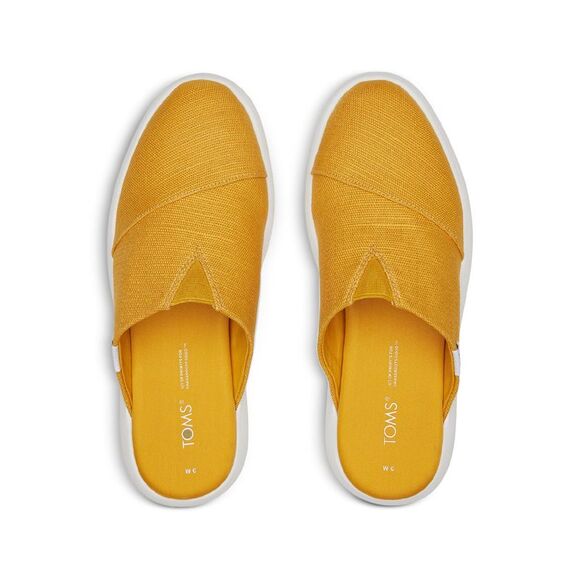 NWT TOMS Womens Yellow Goring Almamu Round Toe Wedge Slip On Alpargata Shoes 7 - Picture 3 of 5